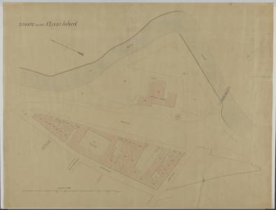 214987 Situatie van het Apostelgasthuis aan de Lange Jufferstraat te Utrecht, met aangrenzende percelen aan het ...